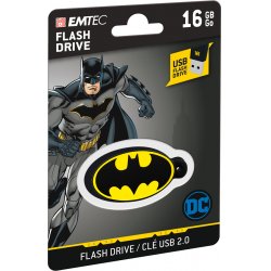 Clé USB 2.0 Emtec compatible Blason DC Comics Batman - 16Go (Noi/Jauner)