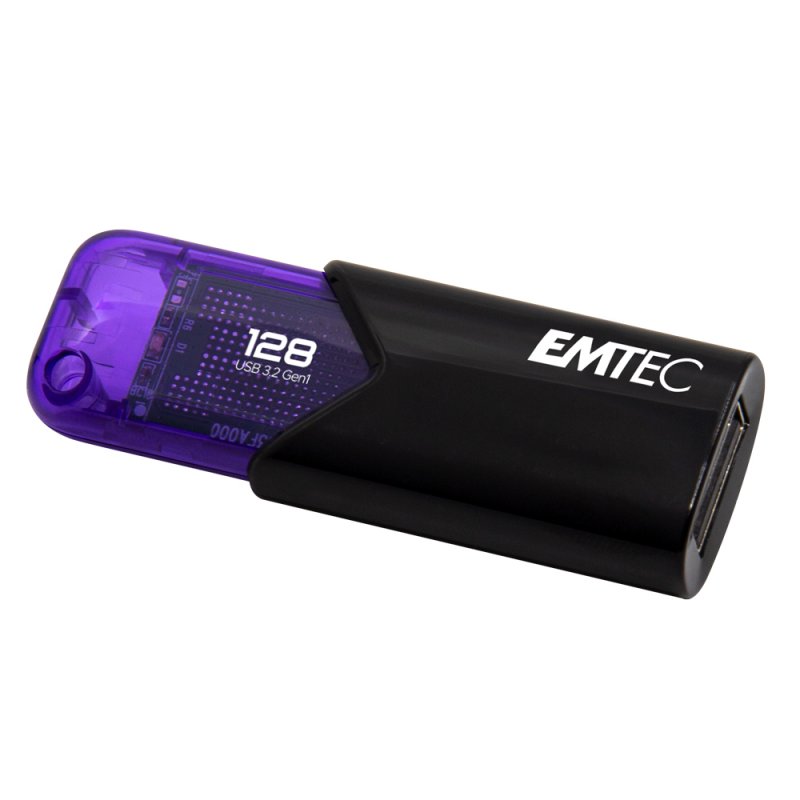 Emtec Click Easy lecteur USB flash 128 Go USB Type-A 3.2 Gen 1 (3.1 Gen 1) Noir, Violet