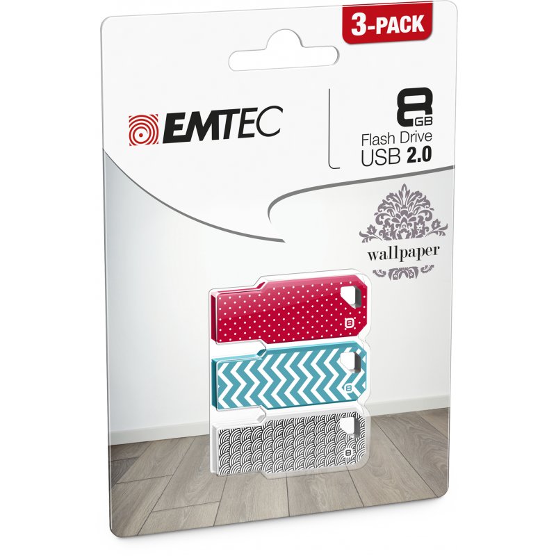 Emtec M750 Wallpaper lecteur USB flash 8 Go USB Type-A 2.0 Multicolore