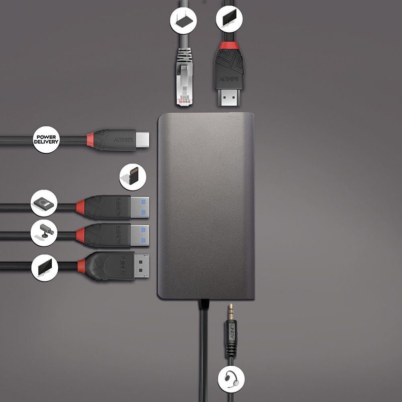 LINDY compatible USB 3.2 Type C Laptop Mini Dock