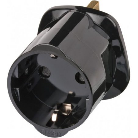 Brennenstuhl compatible Travel Adapter DE Buchse auf UK Stecker - schwarz