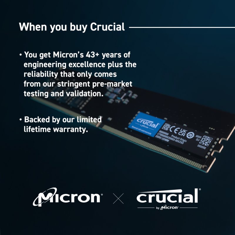 Crucial CT2K32G48C40U5 module de mémoire 64 Go 2 x 32 Go DDR5 4800 MHz