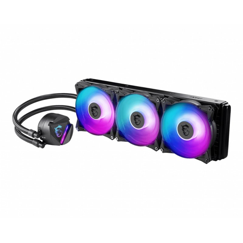 MSI MAG CORELIQUID 360R V2 Liquid CPU Cooler '360mm Radiator, 3x 120mm ARGB PWM Fan, ARGB lighting, Center Supported, Co