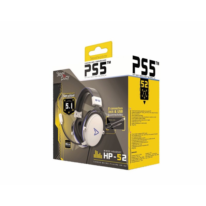 Steelplay HP52 Casque Avec fil Arceau Jouer Blanc