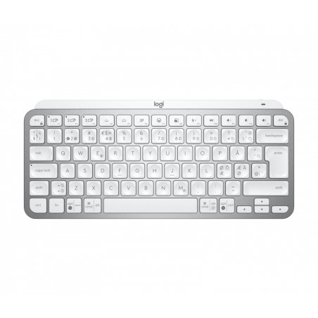 Logitech MX Keys Mini for Business clavier RF sans fil + Bluetooth QWERTY Nordique Aluminium, Blanc