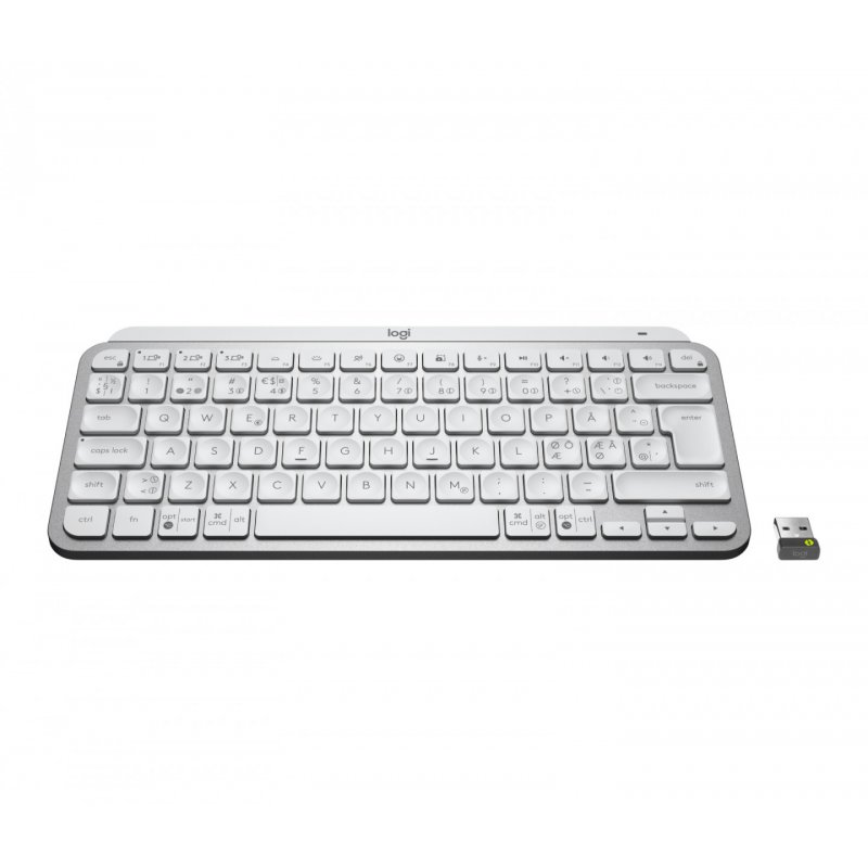 Logitech MX Keys Mini for Business clavier RF sans fil + Bluetooth QWERTY Nordique Aluminium, Blanc
