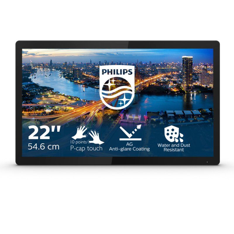 Philips B Line 222B1TFL/00 computer monitor 54.6 cm (21.5") 1920 x 1080 pixels Full HD LED Touchscreen Black
