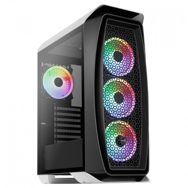 Boitier Moyen Tour ATX AeroCool compatible Aero One Duo RGB avec panneau vitré (Blanc)