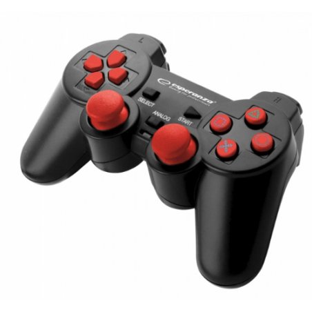 Manette de jeu sans fil Esperanza compatible Corsair EG106 (Noir/Rouge)