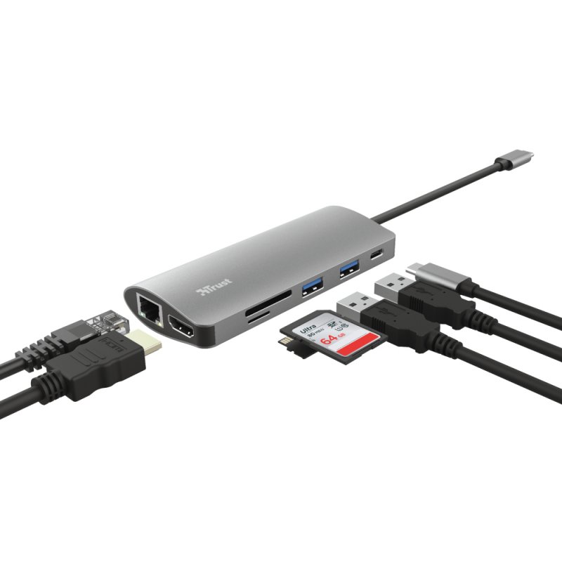 Trust Dalyx carte et adaptateur d'interfaces Interne HDMI, RJ-45, USB 3.2 Gen 1 (3.1 Gen 1)