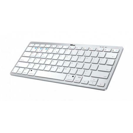 Trust Nado clavier Bluetooth AZERTY Français Métallique, Blanc
