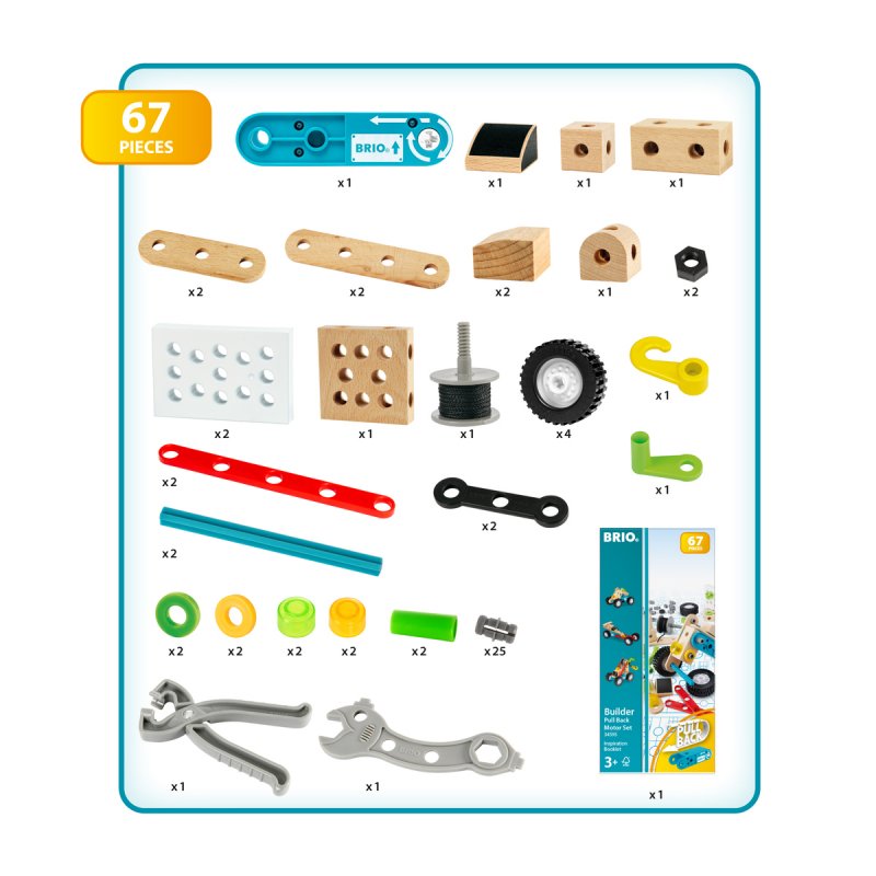 BRIO compatible - Builder Pull back motor set (34595)