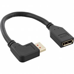 InLine compatible DisplayPort Adapterkabel, 8K4K, links gewinkelt - 0,15m