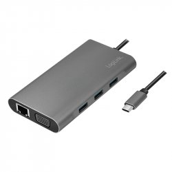 LogiLink UA0383 station d'accueil Avec fil USB 3.2 Gen 1 (3.1 Gen 1) Type-C Argent