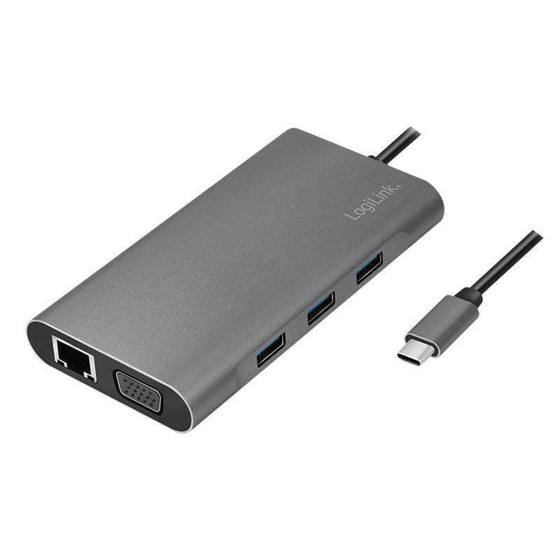 NB acc Logilink Docking USB-C 10-Port PD Silver