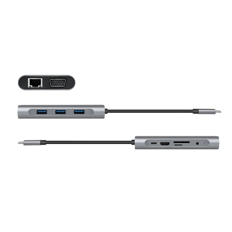 NB acc Logilink Docking USB-C 10-Port PD Silver