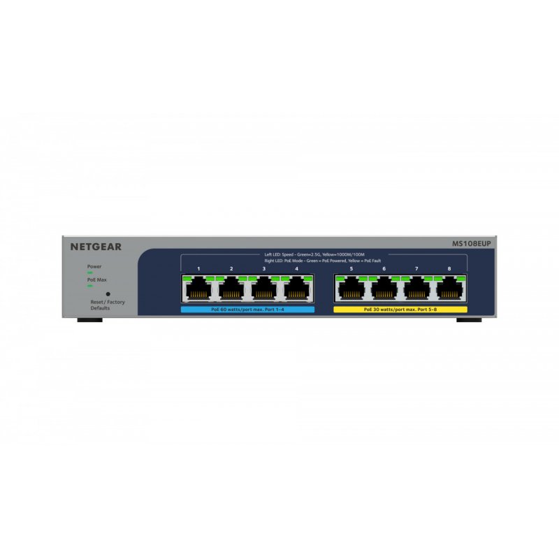 NETGEAR 8-port Ultra60 PoE++ Multi-Gigabit (2.5G) Ethernet Plus Switch Géré L2/L3 2.5G Ethernet (100/1000/2500) Connex