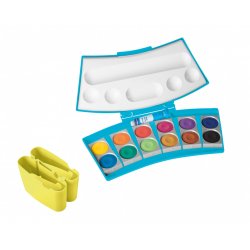 Farbkasten ProColor 12 (türkis/neon-gelb, 12 Farben und Deckweiß)