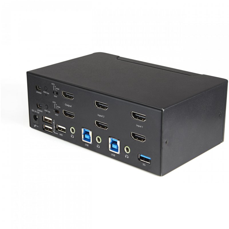 StarTech.com 2 Port Dual Monitor HDMI KVM Switch - 4K 60Hz Ultra HD HDR - Desktop 4K HDMI 2.0 KVM Switch with 2 Port USB
