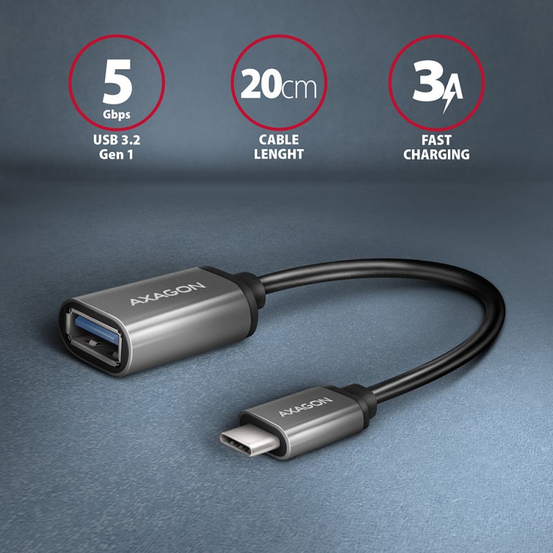 Axagon RUCM-AFAC USB cable 0.2 m USB 3.2 Gen 1 (3.1 Gen 1) USB C USB A