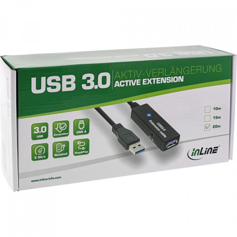 InLine 35650 câble USB 5 m USB 3.2 Gen 1 (3.1 Gen 1) USB A Noir