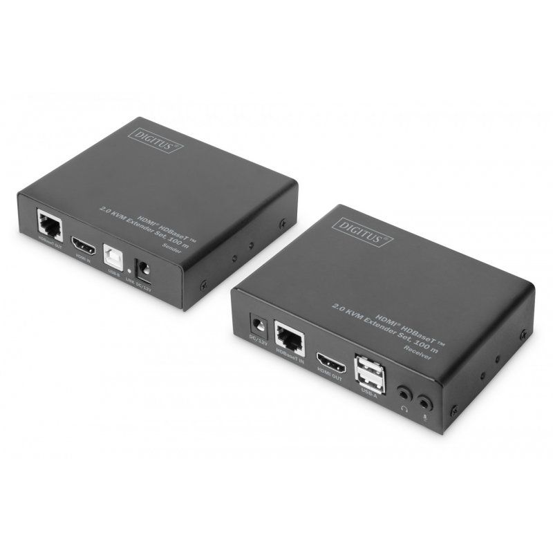 DIGITUS DS-55505 - Extender Set - KVM-/Audio-/USB-Extender - HDBaseT 2.0