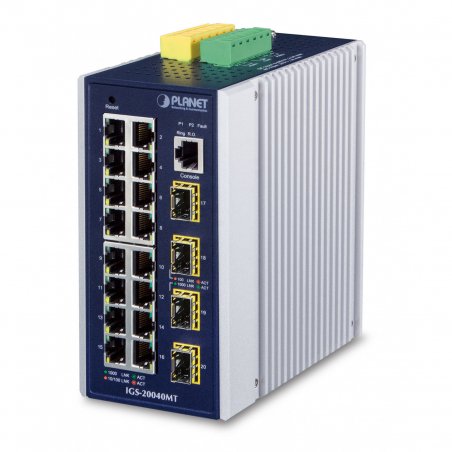 PLANET IGS-20040MT network switch Managed L2+ Gigabit Ethernet (10/100/1000) Blue, White