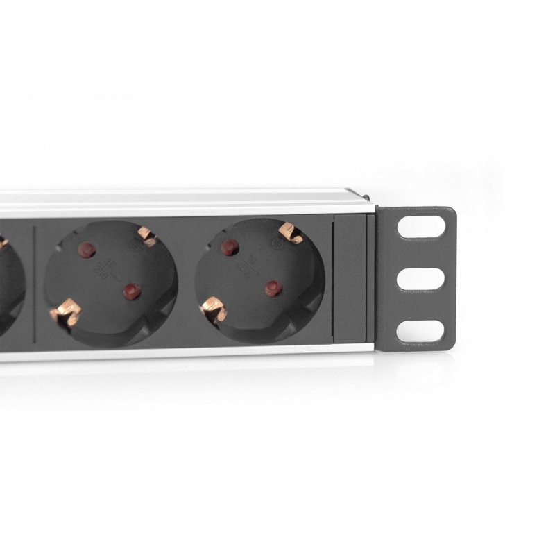Digitus 10” Socket Strip with Aluminum Profile, 4-way safety sockets