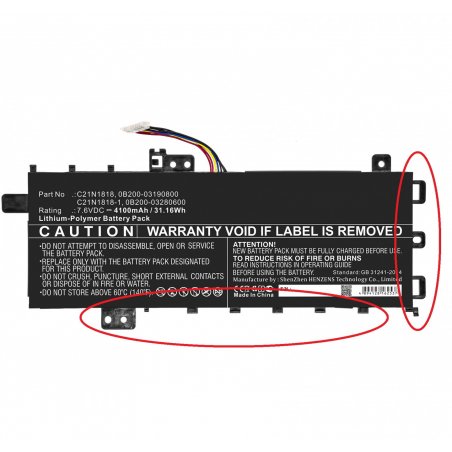 BATTERY C21N1818-1 FOR ASUS 32Wh