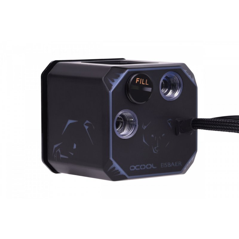 Pompe Watercooling avec waterblock CPU Alphacool compatible Eisball Aurora Solo RGB (Noir)