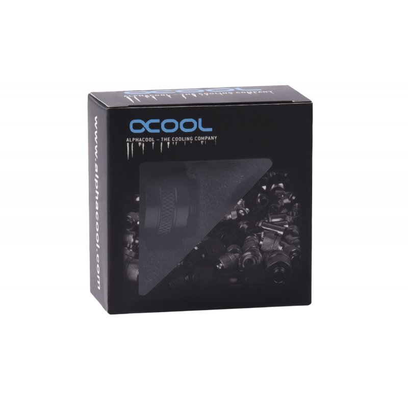 Raccord à compression pour Tube Ø13mm Alphacool compatible Eiszapfen Pro (Noir)