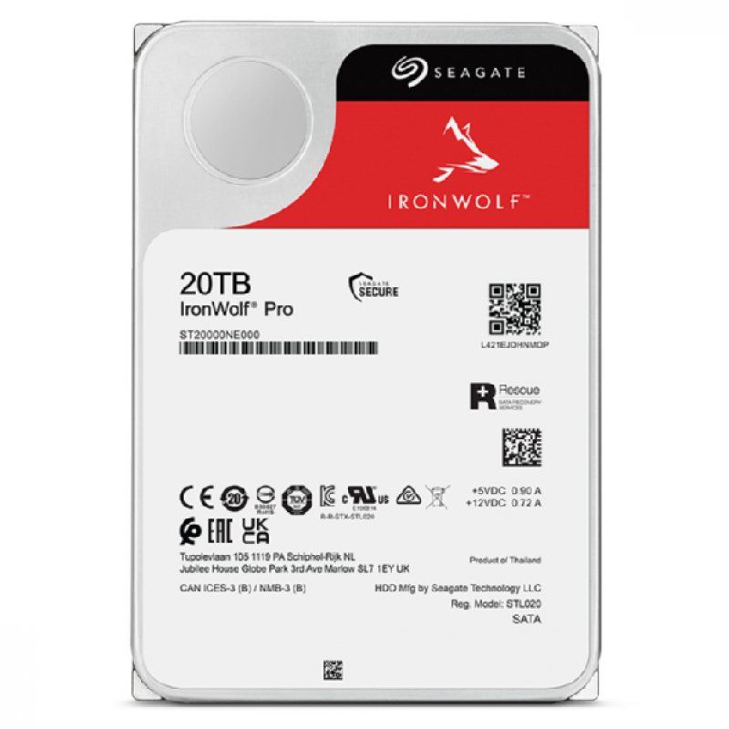 Seagate IronWolf Pro ST20000NE000 disque dur 3.5" 20 To Série ATA III
