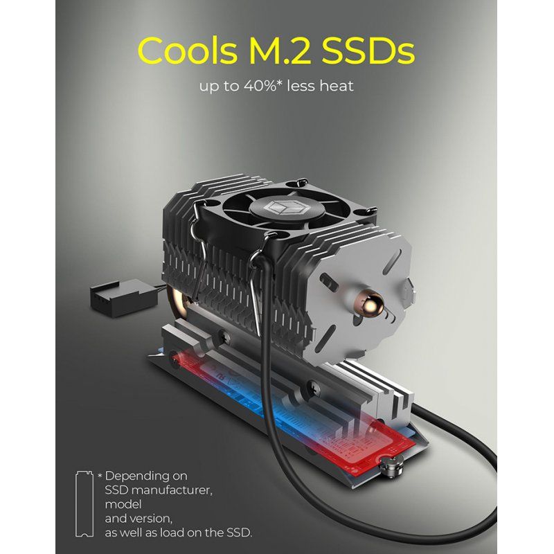 ICY BOX IB-M2HSF-705 Solid-state drive Heatsink/Radiatior 3 cm Silver 1 pc(s)