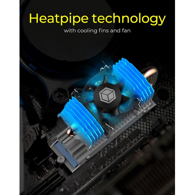 SSD Acc ICY BOX Heat pip heat sink Kühler for M.2