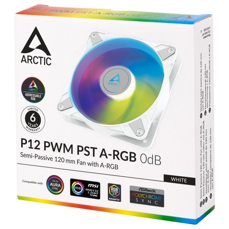 Case Acc Arctic P12 Fan 12cm PWM PST A-RGB White