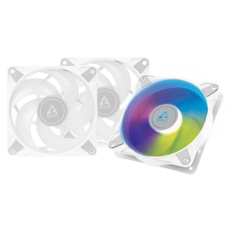 ARCTIC P12 PWM PST A-RGB 0dB - Semi-Passive 120 mm Fan with Digital A-RGB in white and Value Pack