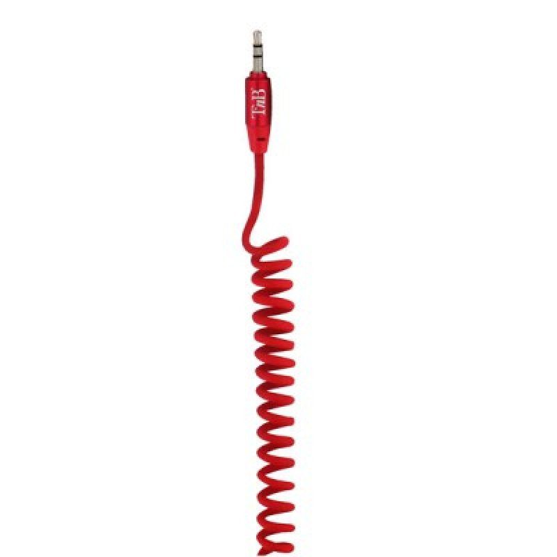 Cable Audio Jack 3"1/2 en spirale T'nB M/M 1,8m (Rouge)
