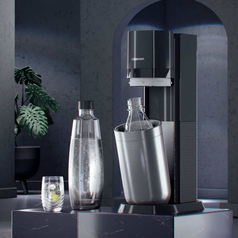 Soda Maker DUO black Schwarz incl 1 Glas- Glas & 1 PET-Bottle PETBottle (1016812411)