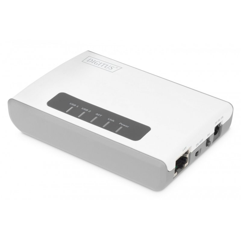 Digitus 2 ports USB 2.0 sans fil pour serveur réseau multifonction, 300 Mbits/s