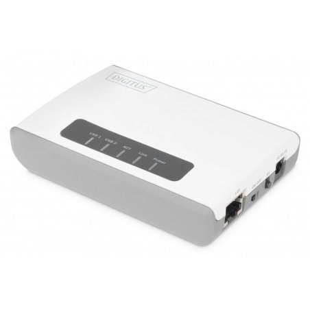 Digitus 2 ports USB 2.0 sans fil pour serveur réseau multifonction, 300 Mbits/s