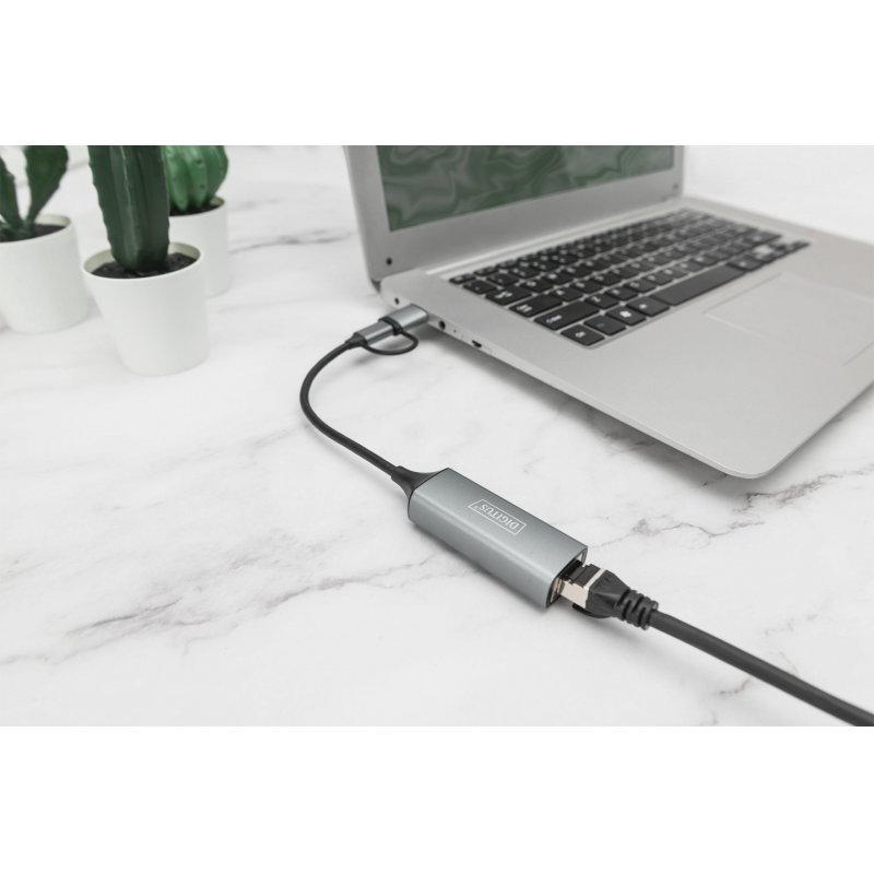 Digitus Adaptateur Gigabit Ethernet 2.5G USB Type-C™, USB-C™ + USB A (USB 3.1 / 3.0)