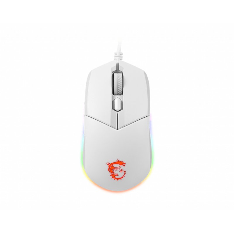 MSI CLUTCH GM11 WHITE Gaming Mouse '2-Zone RGB, upto 5000 DPI, 6 Programmable button, Symmetrical design, OMRON Switches