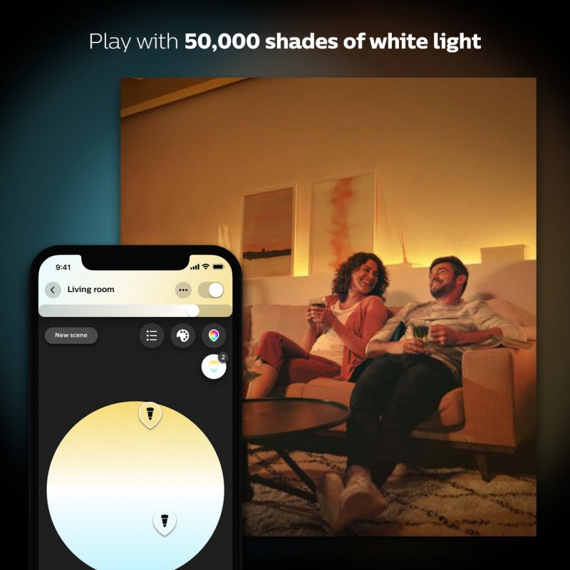 Philips Hue White ambiance A60 - Ampoule connectée E27 - 800 (lot de 2)
