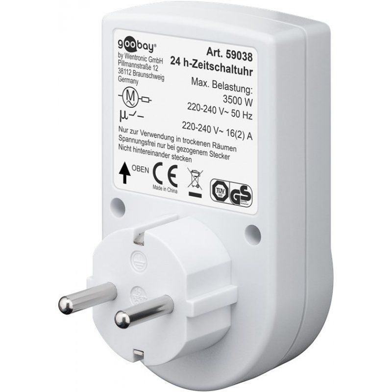 Goobay 59038 minuteur électrique Blanc Programmateur journalier