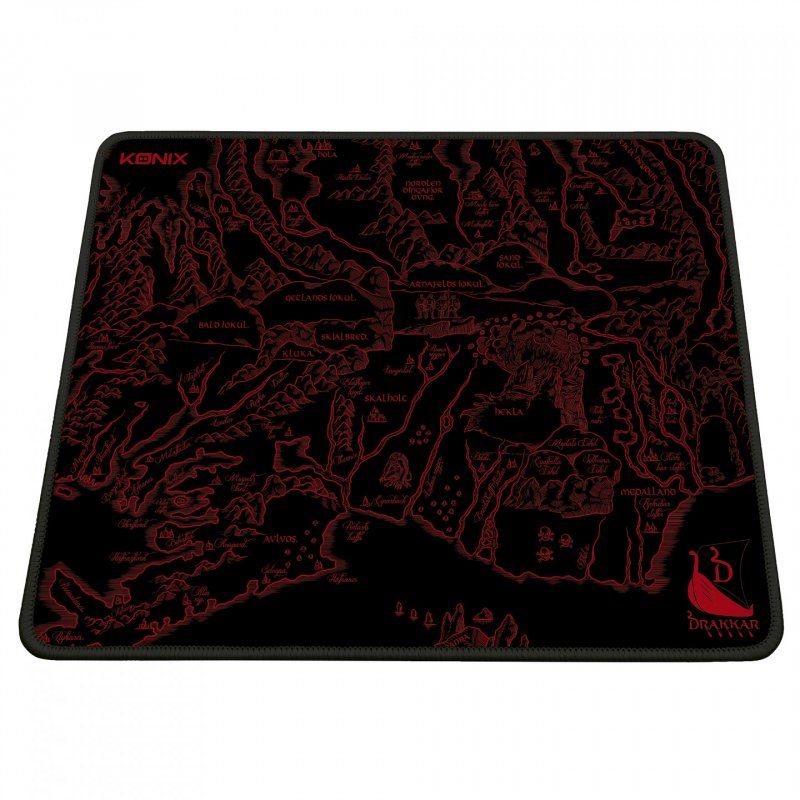 Konix Medalland Tapis de souris de jeu Noir, Rouge