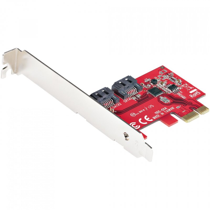 StarTech.com Carte PCI Express SATA 2 ports - Carte Contrôleur PCIe SATA - 6Gbps - ASM1166 Non-RAID - Convertisseur PCI