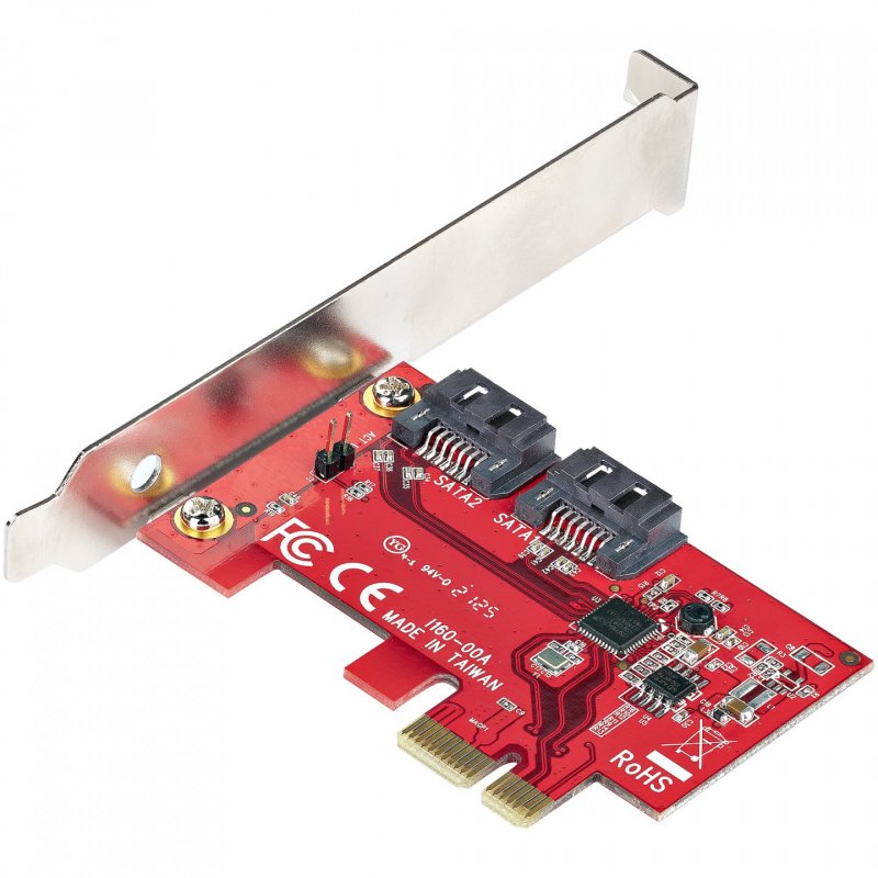 StarTech.com Carte PCI Express SATA 2 ports - Carte Contrôleur PCIe SATA - 6Gbps - ASM1166 Non-RAID - Convertisseur PCI