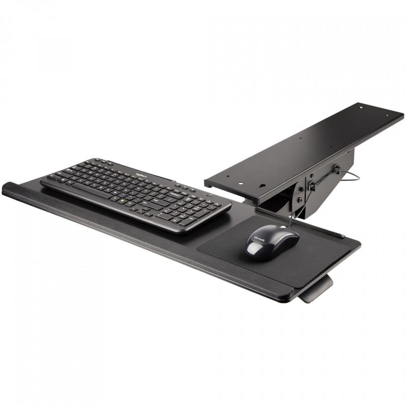 StarTech.com Support Clavier Coulissant sous Bureau - Tablette Clavier et Souris Ajustable en Hauteur - Mouvement Comple