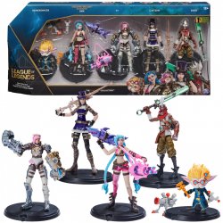 League of Legends Dual Cities Pack w/ Exclusive Jinx, Heimerdinger, Vi, Caitlyn, and Ekko, 4-Inch Collectible Figures, A