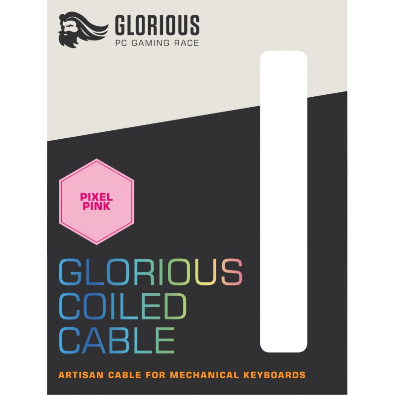 Glorious PC Gaming Race compatible Coiled Cable Prism Pink, USB-C auf USB-A Spiralkabel - 1,37m, pink